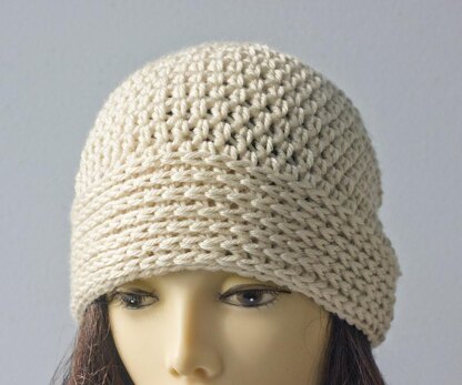 Textured Brim Crochet Cloche