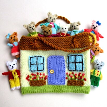 10 Tiny Bears and Cottage Bag - knitting pattern