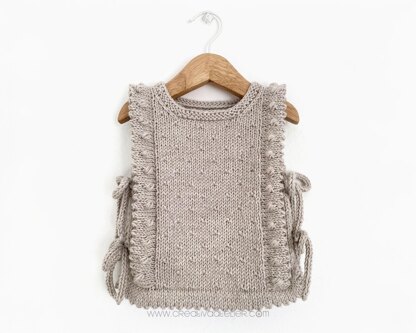 6 sizes – PLUMETI knit vest pattern