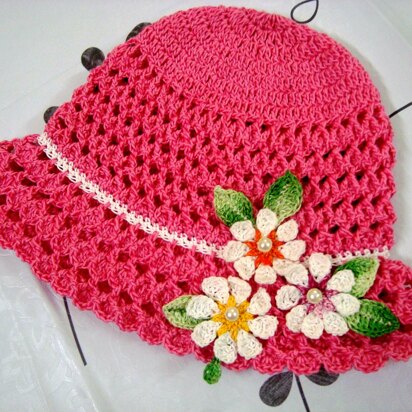 Crochet Hat Pattern,Droplet Spring Hat, Sun hat Pattern