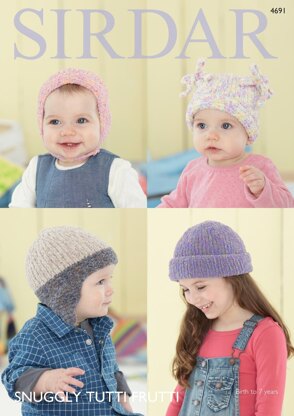 Baby Hats in Sirdar Snuggly Tutti Frutti - 4691 - Downloadable PDF