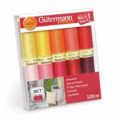 Gutermann Sew-All Thread Set - Assorted Brights (10 x 100m)