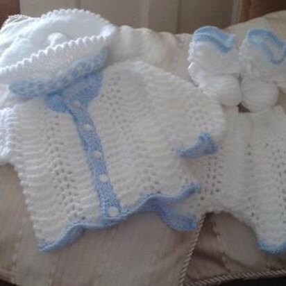 Little Bill Cardi, Trousers/Shorts and Hat with matching Booties from birth to 6mths