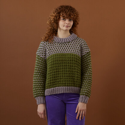 Fleck Stitch Sweater - Knitting Pattern for Women in Debbie Bliss Super Chunky Merino by Debbie Bliss - DB417 - Downloadable PDF