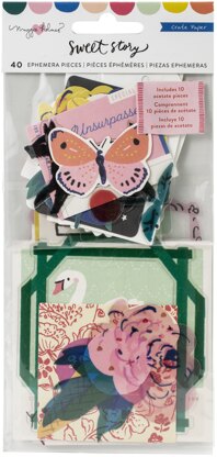 American Crafts Maggie Holmes Sweet Story Ephemera Die-Cuts 40/Pkg - Cardstock & Acetate