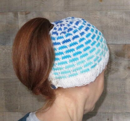 Ombre Bricks Ponytail Hat