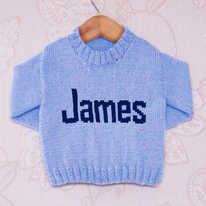 Intarsia - James Moniker Chart - Childrens Sweater