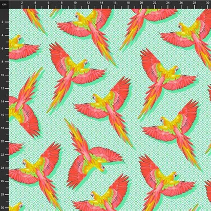 Tula Pink Daydreamer - Macaw Ya Later (Green)