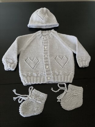 Baby cardigan with heart motif