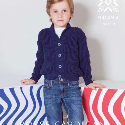 "Bosse Cardigan" - Cardigan Knitting Pattern For Boys in MillaMia Naturally Soft Aran