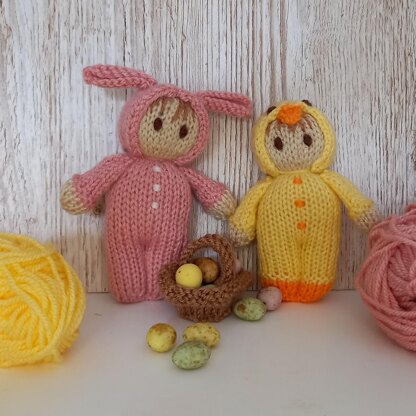 Easter Bunny and Chick Dolls