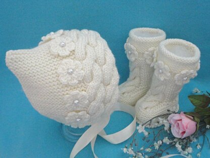 Knitting PATTERN Baby Cap and Baby Booties Baby Set 0 - 12 months