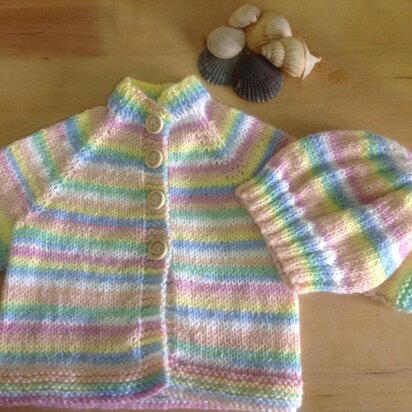 Top down baby cardigan