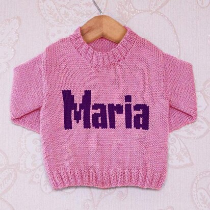 Intarsia - Maria Moniker Chart - Childrens Sweater