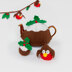 Holly, Christmas Pudding & Robin Set - Free Christmas Decorations Knitting Pattern in Paintbox Yarns Simply DK