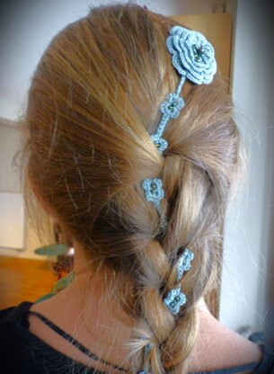 Hair jewel "Blue Flowers"