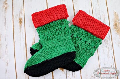 Christmas Santa and Elf Booties