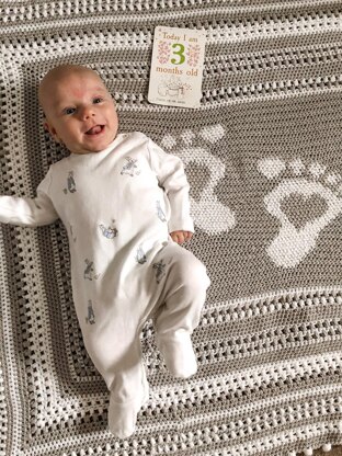 Footprint Baby Blanket