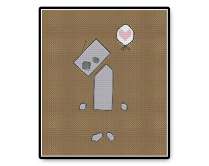 Lonely Robot - PDF Cross Stitch Pattern