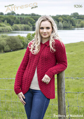 Cabled Jacket in Twilleys Freedom Alfresco Aran - 9206