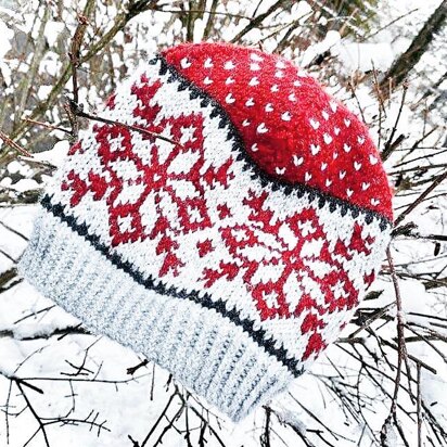 Selbu Snowfall Hat - knitting pattern