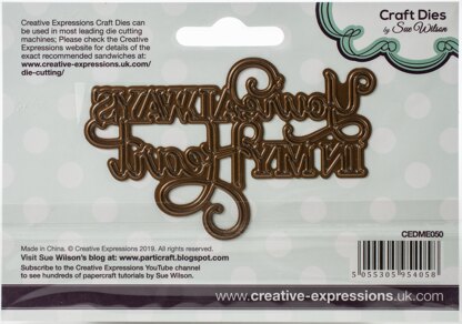 Creative Expressions Craft Dies By Sue Wilson - Mini Expressions- Always In My Heart