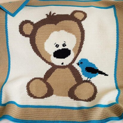 CROCHET Baby Blanket / Afghan - Teddy Bear