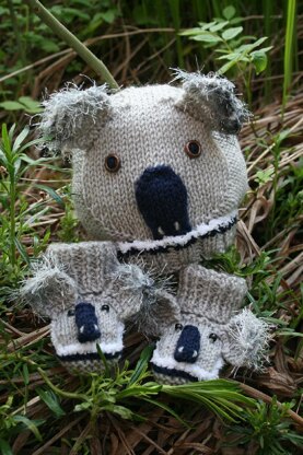 Koala Bear Baby Hat and Booties