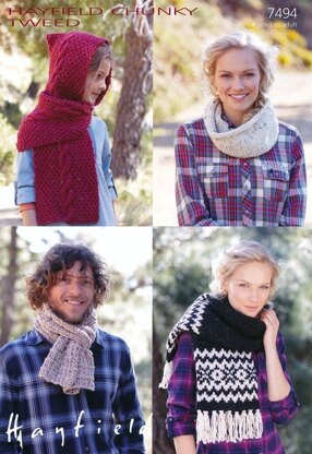 Scarfs in Hayfield Chunky Tweed - 7494