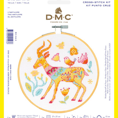 DMC Antelope Cross Stitch Kit - 9.8 x 9.8 in (25 x 25 cm)