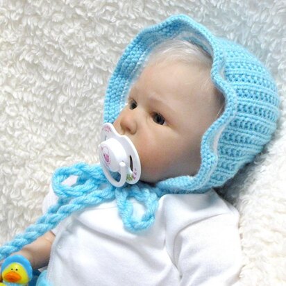RUFFLED BABY BONNET - knitting pattern