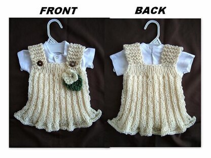 672 - knit girls dress, newborn to 6 yrs,