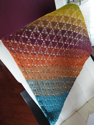 Rainbow triangle shawl