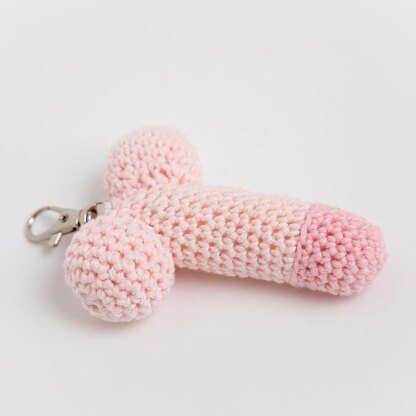 Made with Love, Sex Education Penis Keyring - Crochet Pattern in Paintbox Yarns Cotton DK