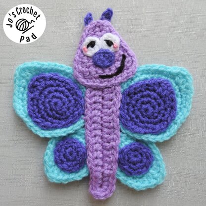 Butterfly Applique/Embellishment Crochet * Butterfly, Garden Bugs collection including free base square pattern