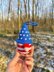 USA Patriotic American Gnome - keychain