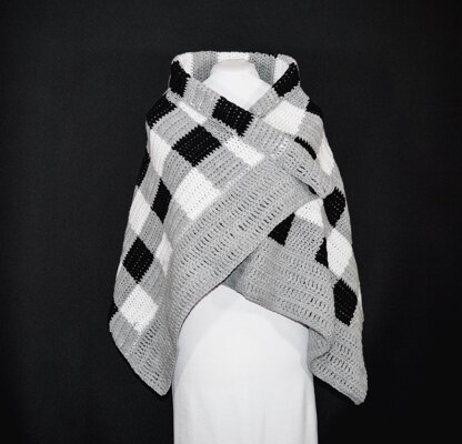 Black and white plaid Wrap