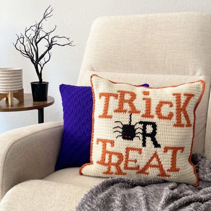 Trick Or Treat Crochet Pillow