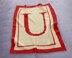 C2C Crochet Pattern Letter U Blanket Baby Shower Stroller Red Cream Name Throw