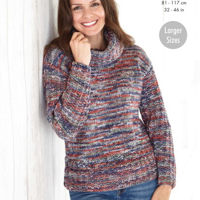 Sweaters Knitted in King Cole Shadow Chunky - 5825 - Downloadable PDF