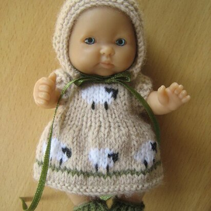 5" Berenguer Sheep Dress Pattern