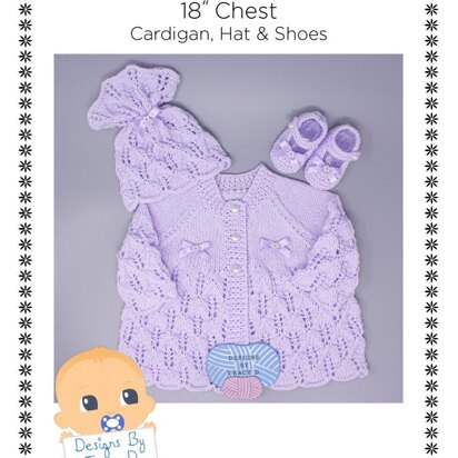 Tracy Baby Matinee coat, hat and shoes 18" chest