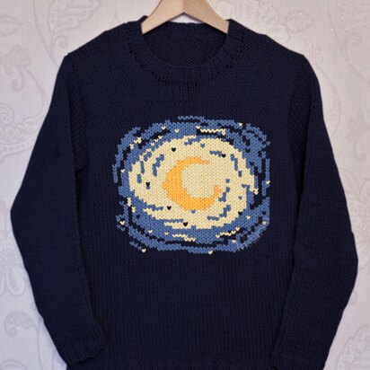 Intarsia - Starry Night Chart - Adults Sweater