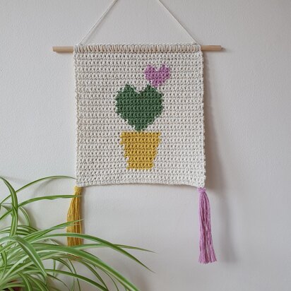 Heart Cactus Wallhanging