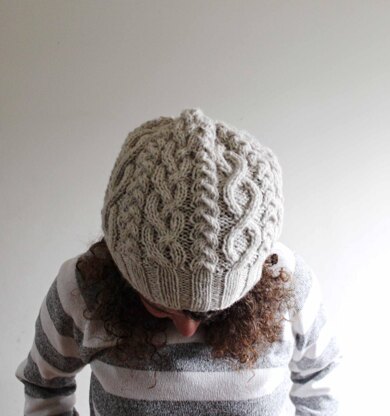 White Cabled Slouch Hat