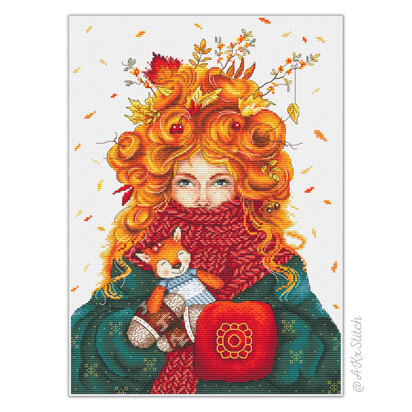 Autumn Lady Cross Stitch PDF Pattern