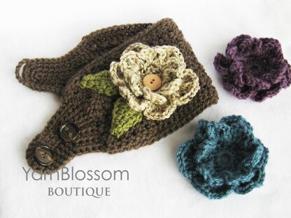 Ear Warmer with Interchangeable Flowers