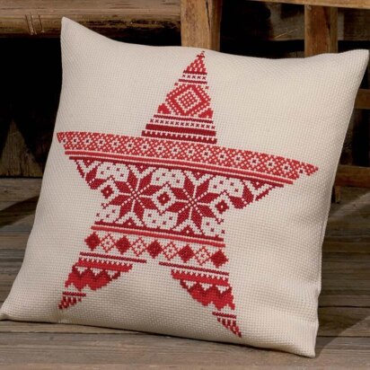 Permin Christmas Pattern Cushion Cross Stitch Kit - 41cm x 40cm