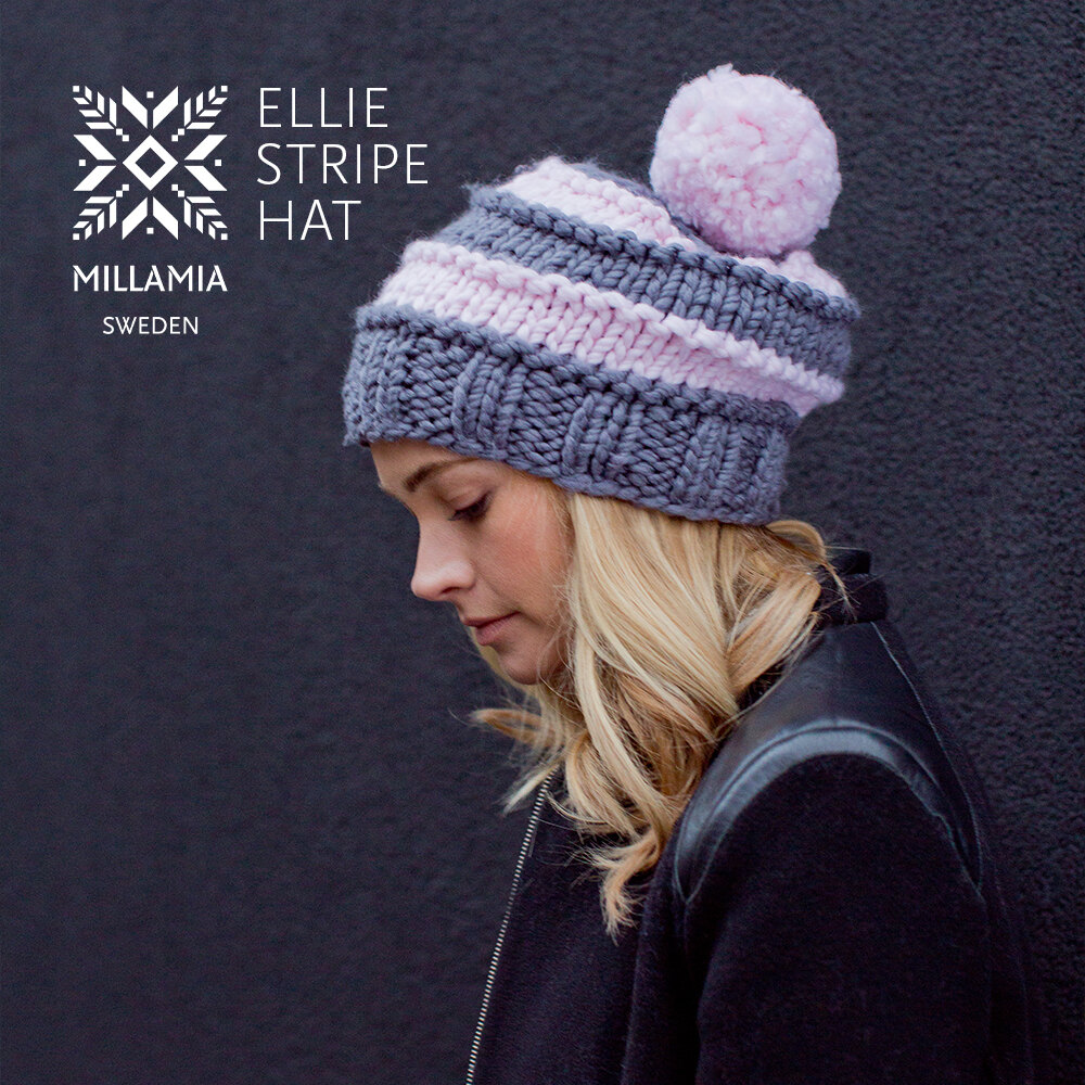 Ellie Stripe Hat - Knitting Pattern in MillaMia Naturally