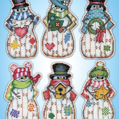 Design Works Country Snowmen Ornaments Counted Cross Stitch Kit